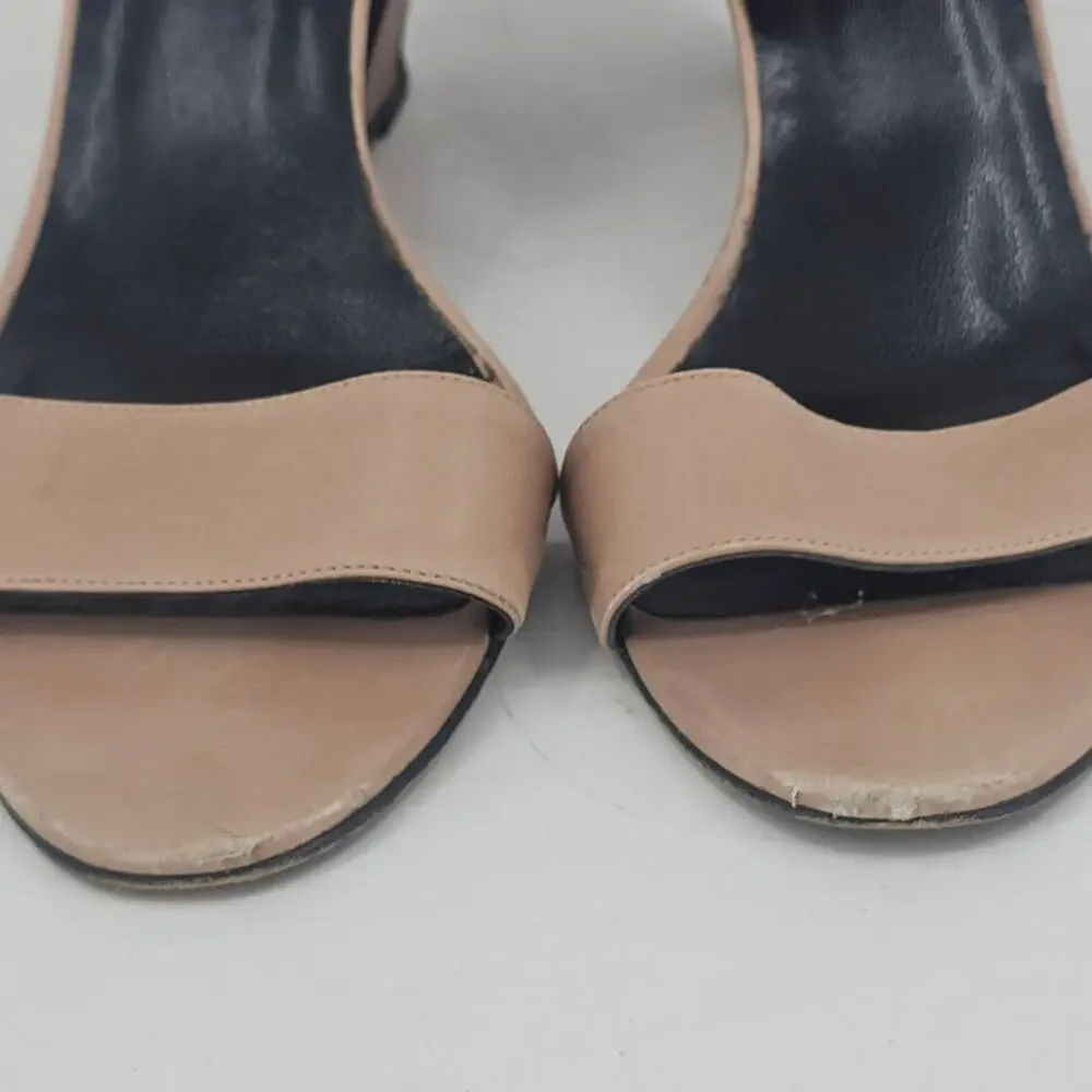 Pierre Hardy Leather Colorblock Wedge Sandal Shoe Nude and Black EU 41 US 10